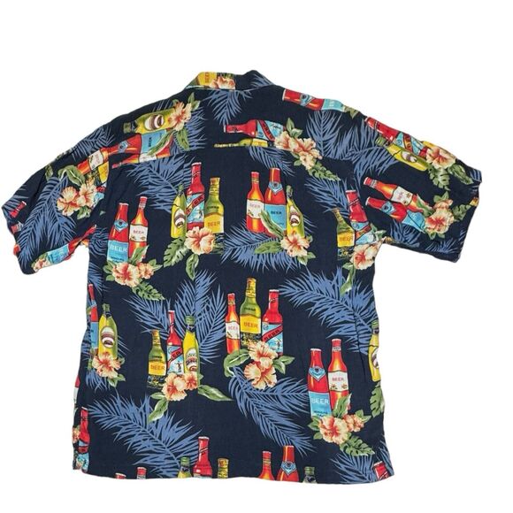 Thums Up Sportswear Vintage Hawaiian Shirt Mens Size‎ Large Beer Vacation Top - Picture 2 of 8